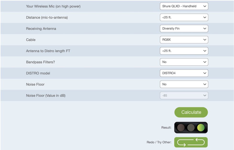 RF Venue Introduces Free Wireless Mic Performance Calculator